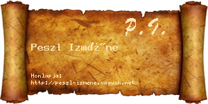 Peszl Izméne névjegykártya